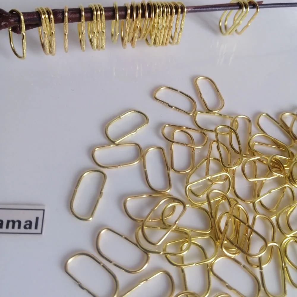 Camal 150Pcs Gold 12mm D Egg Shaped Pins Connector Hook For Crystal Prisms Bead Chandelier Pendant Lamp Hanging Accessory Parts