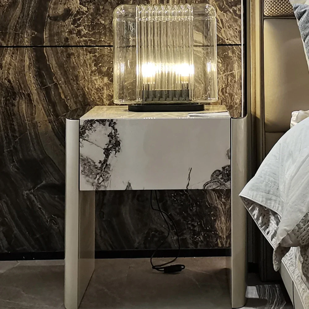 Modern Light Luxury Bedside Table High-End Large Apartment Master Bedroom Bedside Cabinet Storage Cabinet