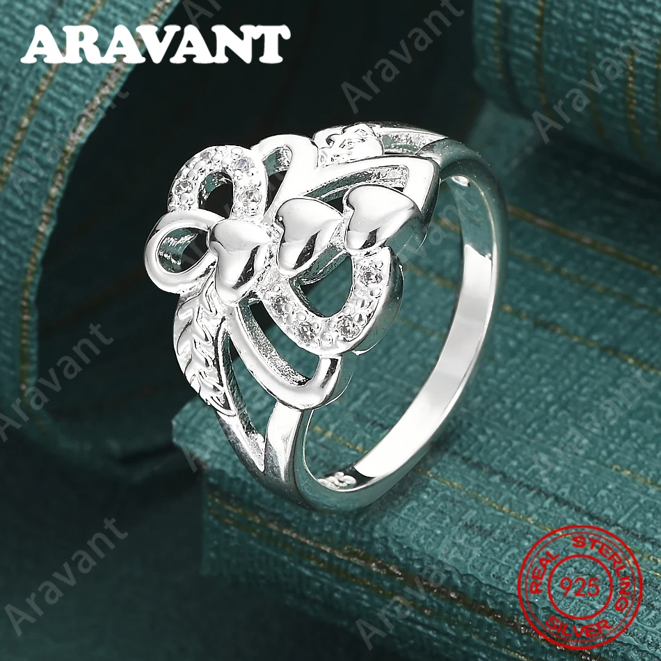 925 Sterling Silver 7-10# Zircon Heart-Shaped Ring - A Unique Gift For Women, Versatile For Events And Jewelry