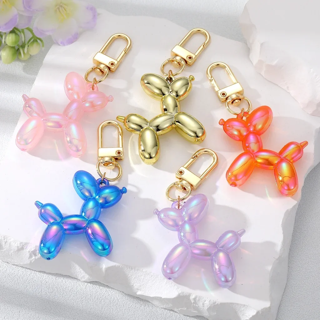 laser puppy keychain pendant Balloon dog bag decoration