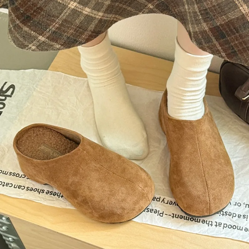 عالية الكعب النساء منصة البغال أحذية موضة عادية جديدة نعال قماش 2025 الشتاء الكلاسيكية Slingback مضخات Zapatos De Mujer #5