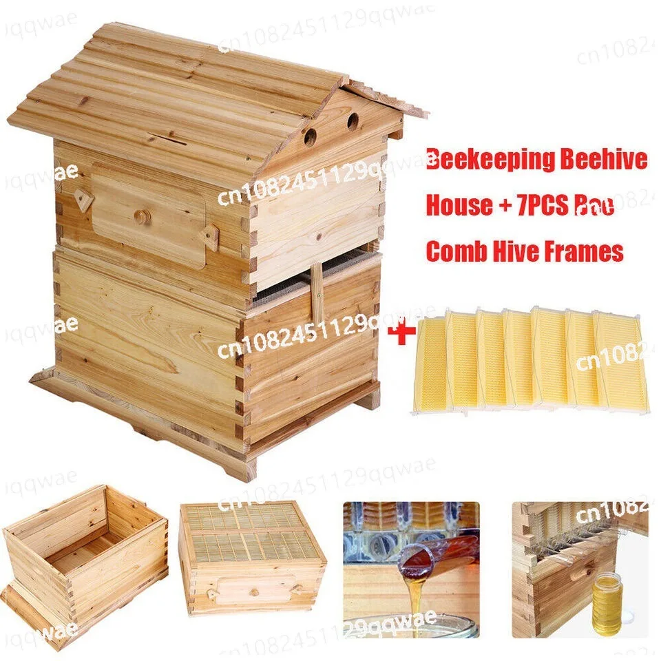 Full set of 7PCS automatic self-flow complete honey beehive frame fir