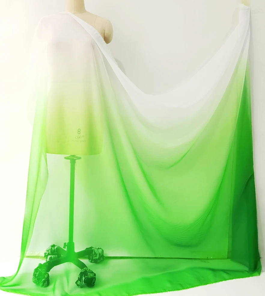 Farbverlauf-Imitat-Seidenstoff 30D Chiffon-Gewebe für Kleider, 2-Farben-Stoff für Tanzkleidung, Hochzeitsstoff Meterware – Detail 26