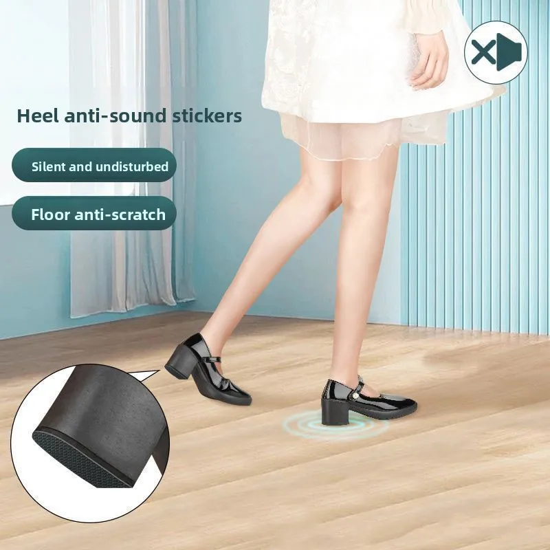 Anti-Squeak Thickened EVA Shoe Heel Protectors - 1 Roll Non-Slip Rubber Sole Tape for Thick Heels,  Wear Protection