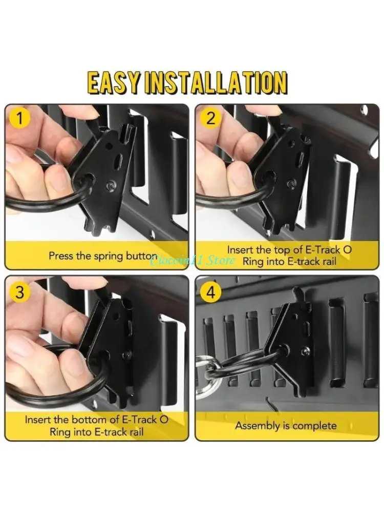Y1UB Trailer E Track Cargo Clips Load Securing Hooks for Flatbed Enclosed Trailers