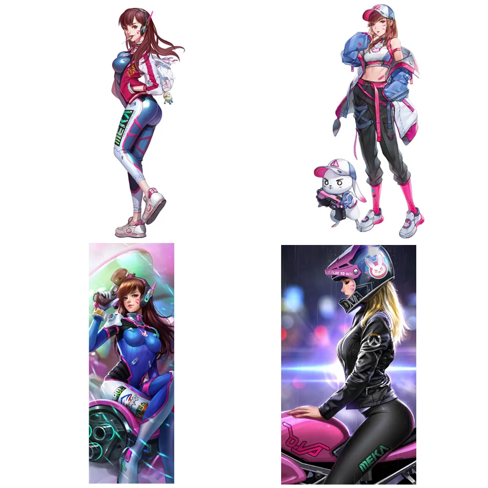 D VA Stickers Sexy Anime Girl Car Stickers High Definition Poster Decals Refrigerator Motorcycle Decorative PVC