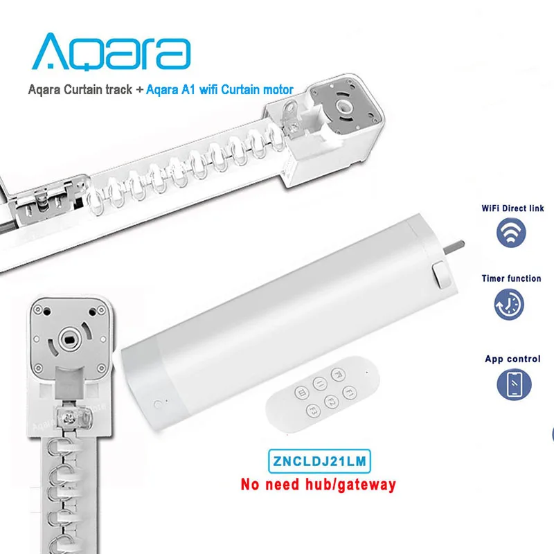 Aqara A1 WiFi Curtain Motor  Link No Hub/Gateway works with Mihome Electric Smart Curtain Track rail System