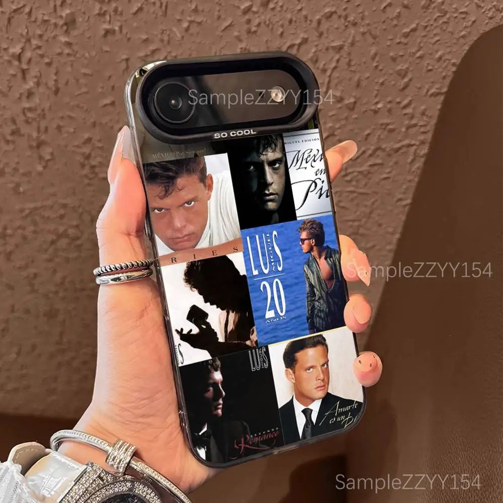 Casing Ponsel L-Luis Miguel Singer Untuk iPhone 17,16,15,14,13,12,X,8,Pro,Max,Plus,E,SE4,Air,Mini Hitam IMD Matte