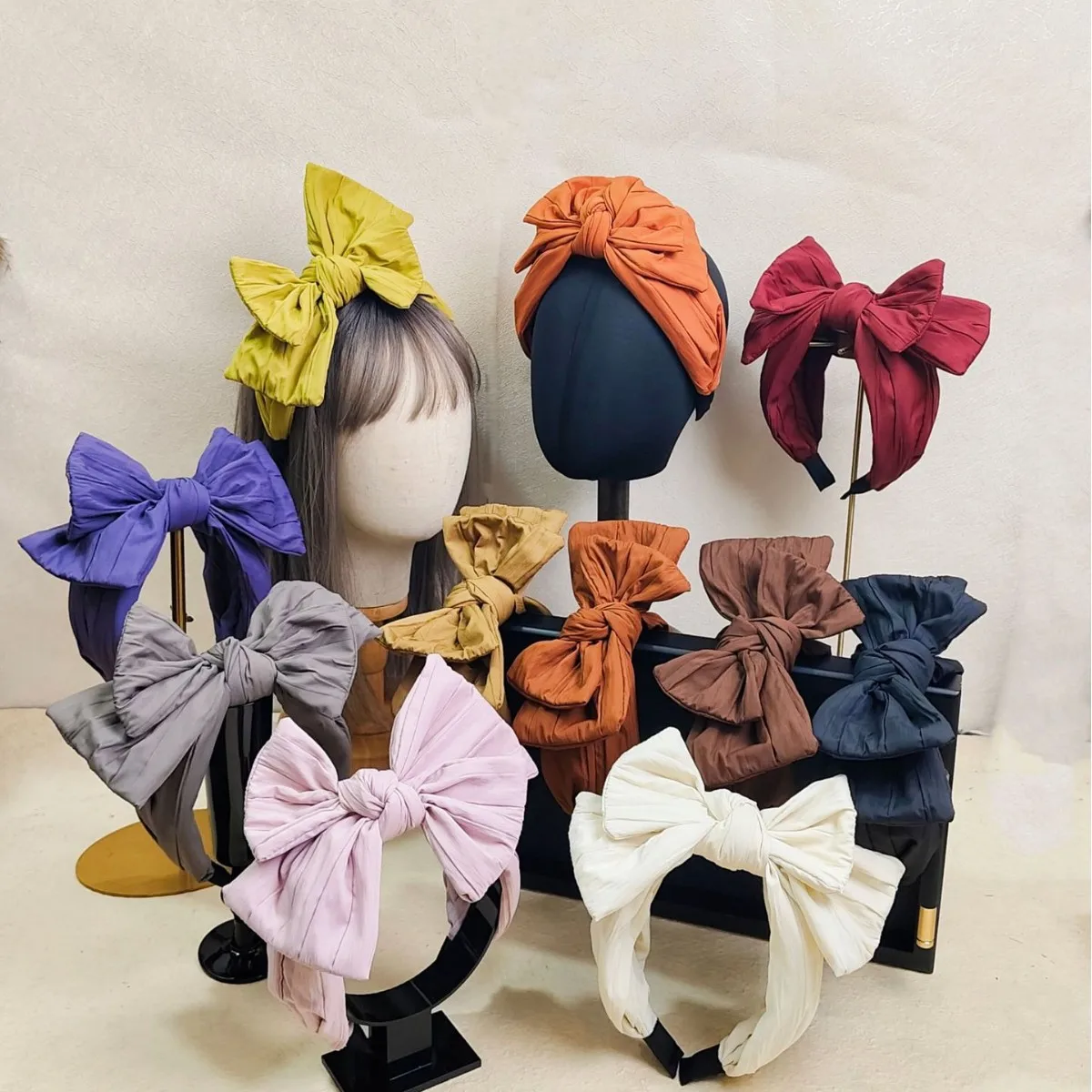 Four Seasons Air Cotton Autumn and Winter New Product Star Same Headband Retro Light Luxury Face Small Double Butterfly Headband