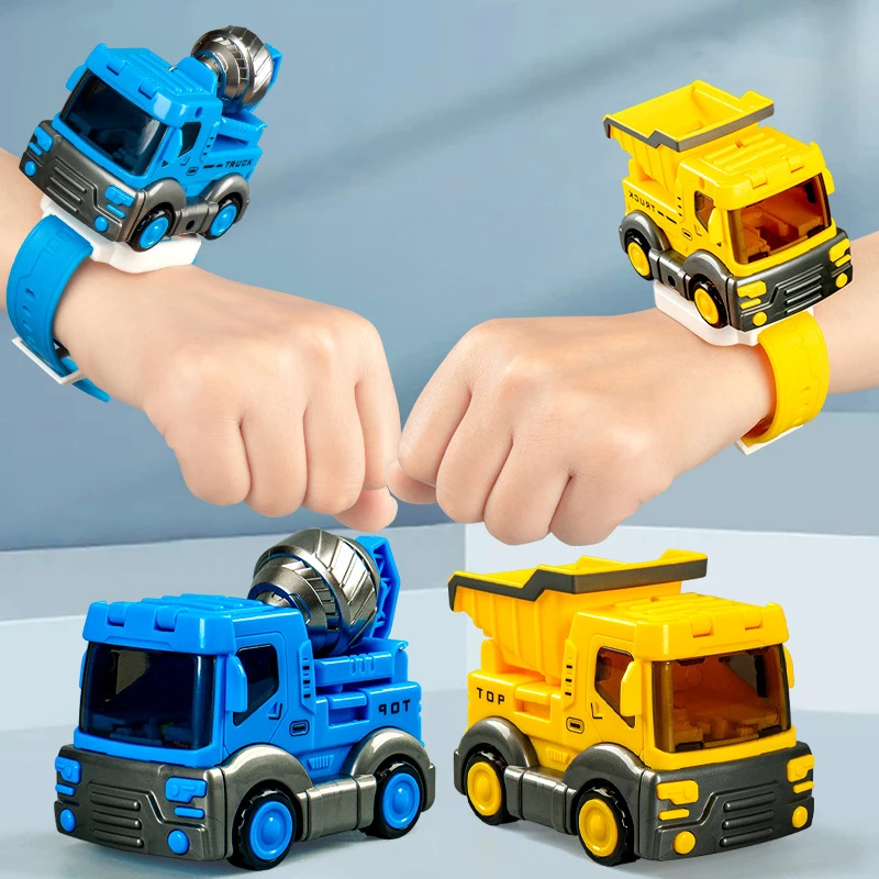 

Новые моделирующие инженерные автомобильные часы, игрушки, мультяшный автомобильный гироскоп, пусковая установка 2-в-1, интерактивные игрушки для снятия стресса для мальчиков, подарки