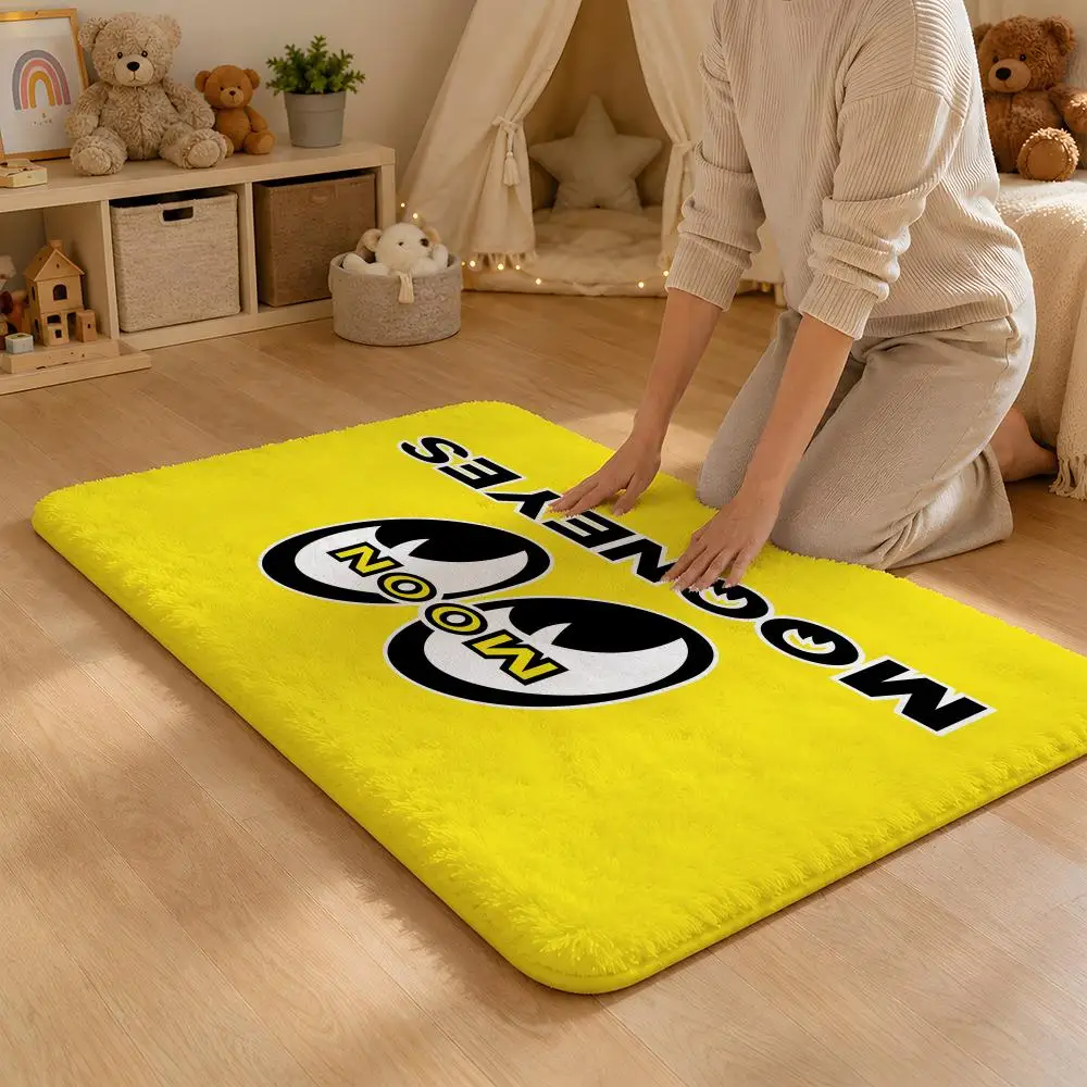 Fashion M-Mooneyes Floor Mat Flannel Rug Non Slip Absorbent Soft Washable For Entryway Hallway Bathroom Kitchen Decor