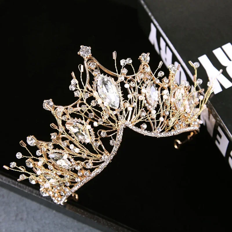 

Wedding Headpiece Crown Hair Accessories for Witch And Prince Dancing Party, 2023 Vintage Sliver Golden Black Metal Luxury