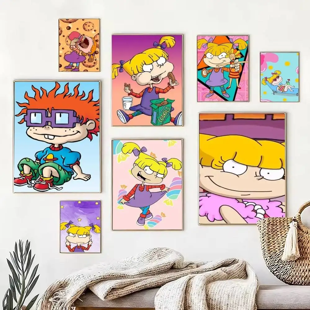A-Angelica Pickles Rugrats  Poster Waterproof Wall Art Sticker For Bar Living Room Vintage Decor High Quality Print Gift
