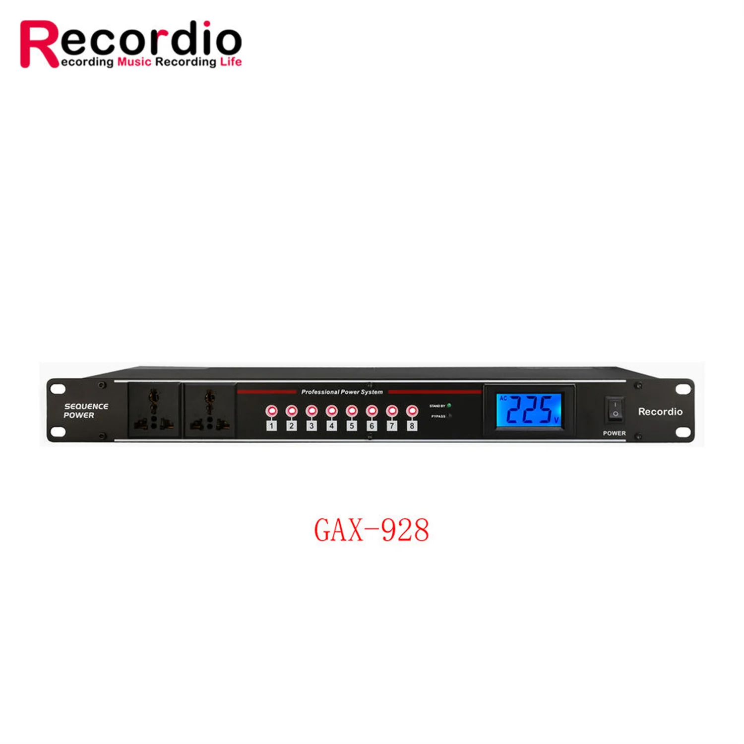 Secuenciador de potencia inteligente profesional de 8 canales GAX-8008 con interfaz COM RS232