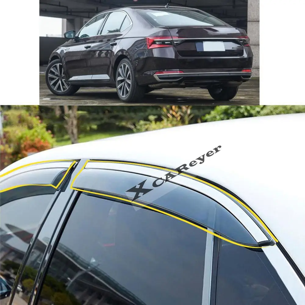 

For SKODA SUPERB 2016 2017 2018 2019 2020 2021 Car Body Styling Sticker Plastic Window Glass Wind Visor Rain/Sun Guard Vent