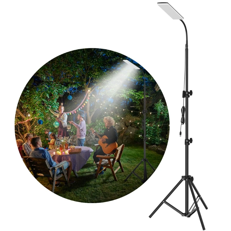 Portable Outdoor Camping Light Selfie Camera Lamp USB Power Adjustable Telescoping Tripod USB LED Lamp for Travel Fishing