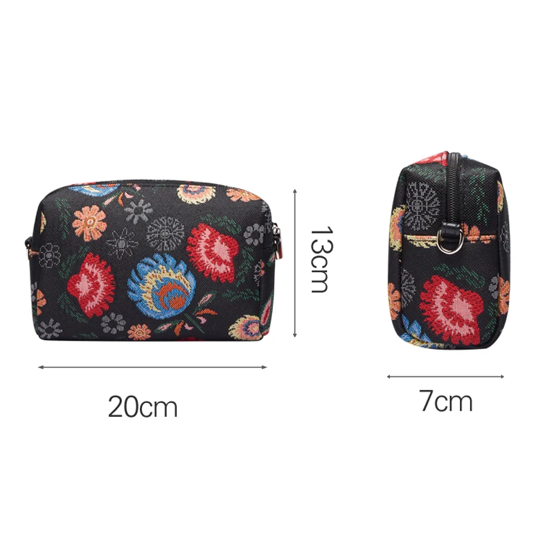 SAJA Tapestry Shoulder Bag Women\'s Bag Garden Flower Handbags Pouch Wallet Travel Bag For Women Female Tote Bag Mobile Phone Bag