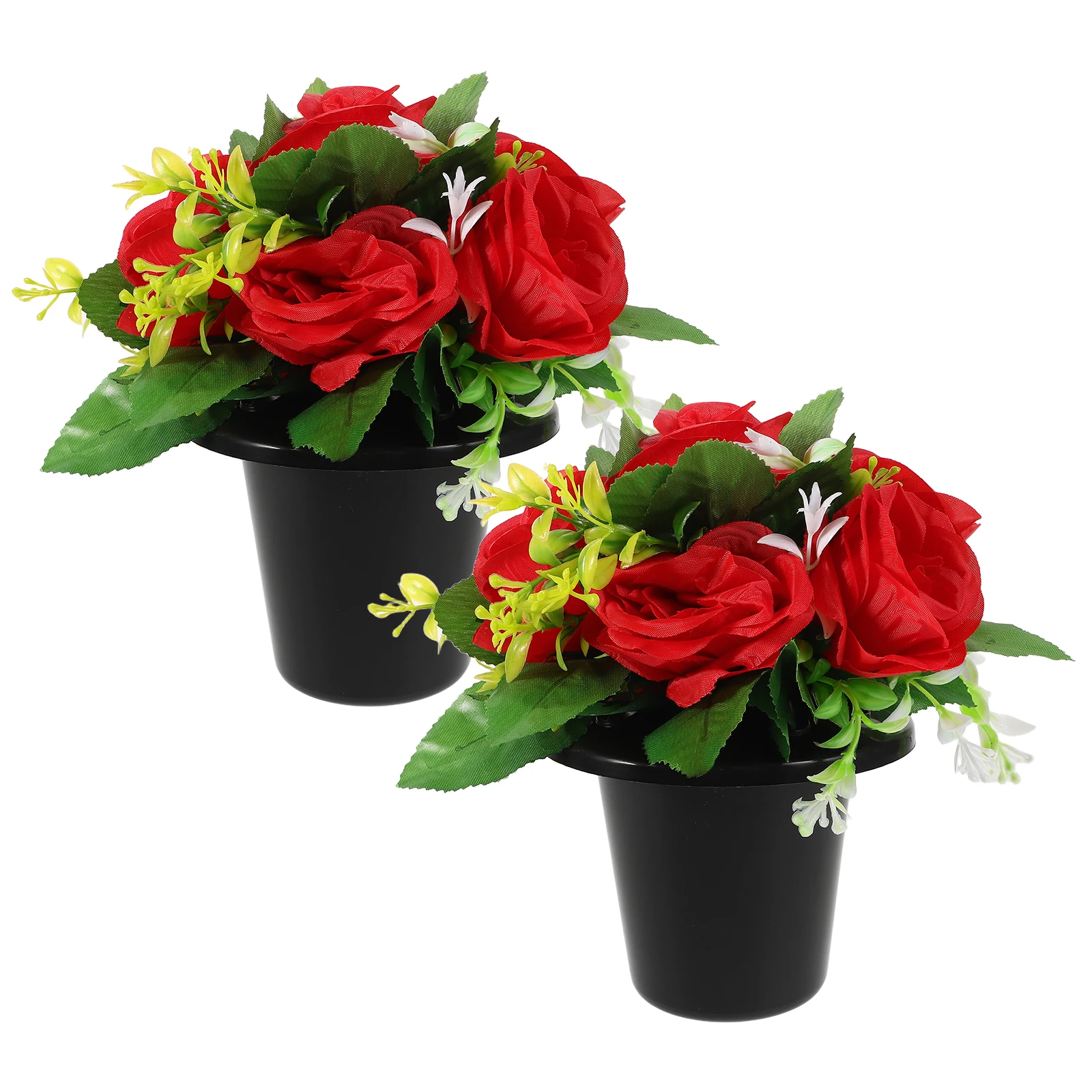 

Tombstone Decoration Artificial Flowers Cemetery Arrangement Bouquet Christmas for Gravesites Rose Floral