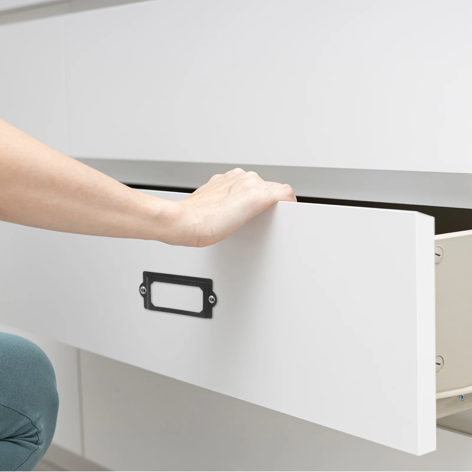 50Sets Holders Finish File Cabinet Drawer Storage Organizer Office Library Card Tag Frame Office Label Holder