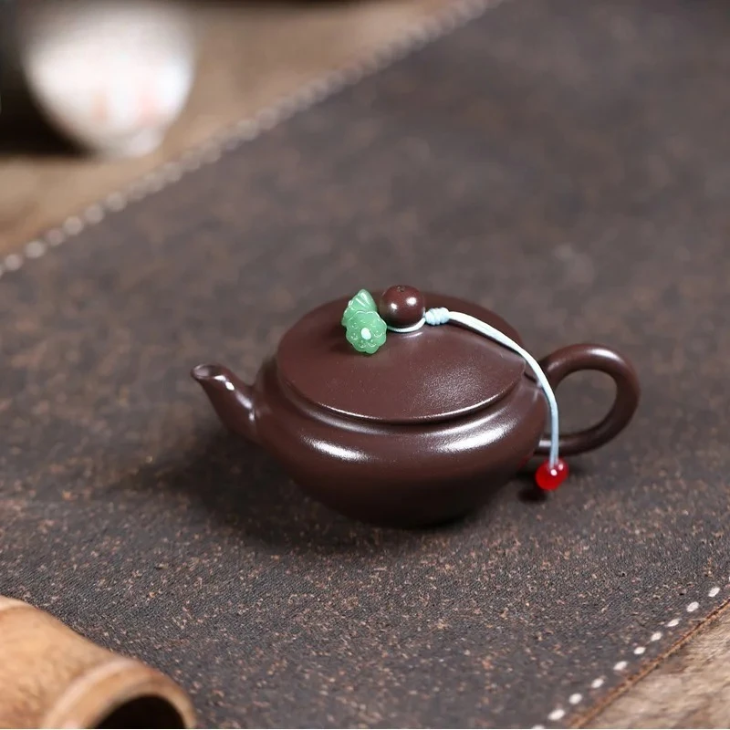 68ml Yixing Purple Clay Teapots Handmade Pot Raw Ore Purple Eggplant Puree Mud Tea Soaking Kettle With Infuser Zisha Tea Set Cha