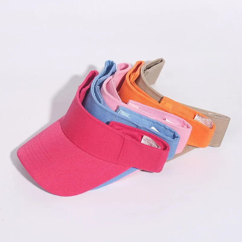 

15 Colors Sports Sun Visor Hats Cotton Twill Ball Adjustable Sun Caps for Men Women