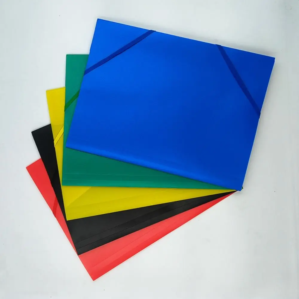 

New Plastic A4 File Folder Elastic Strap Design Expandable File Bag Large Capacity Document Organizer Exam Paper Storage