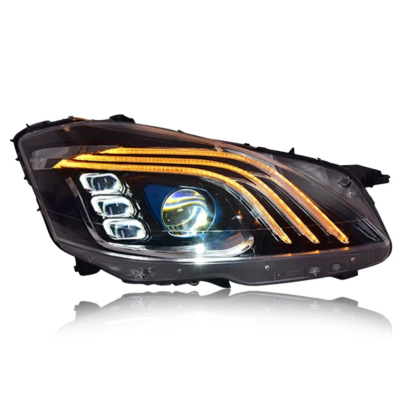 SXLL W221 faro 2006-2012 S300 S400 faro diodo emisor de luz DRL estilo de señal lente de proyector faro de modelado de coche