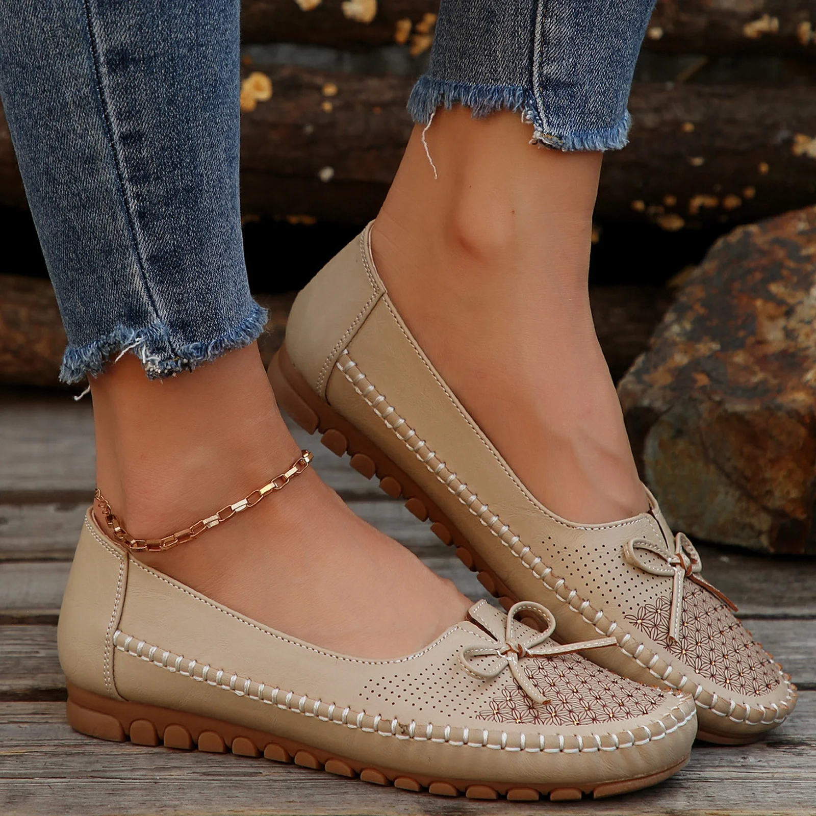 

Women's Shoes 2025 New Slip on Women's Flats Casual Round Toe Flat Shoes Women Breathable Loafers Shallow Comfort Shoes Ladies