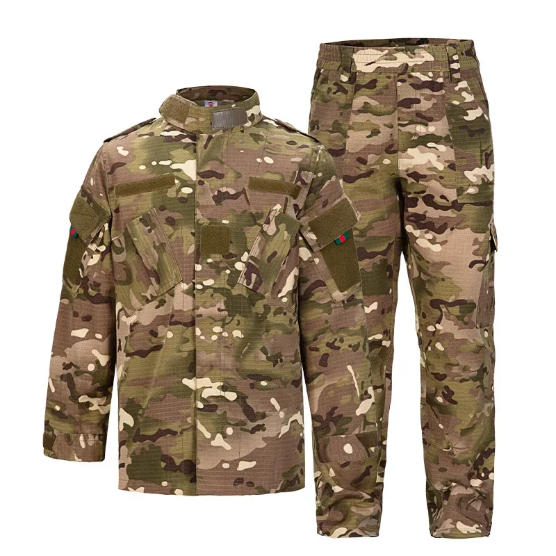 Kids Mens Tactical Uniform Combat BDU Ghillie Suit Children Multicam Camouflage Outdoor Sniper Training Hunting Shirt Pants Set