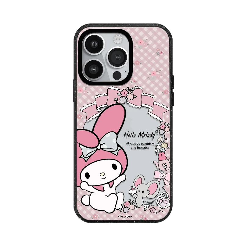 Akrylowe etui na telefon Sanrio Anime Pink Melody z MagSafe do iPhone\'a 16 15 14 13 12 11 Pro Max Plus Anti-drop Back Cover