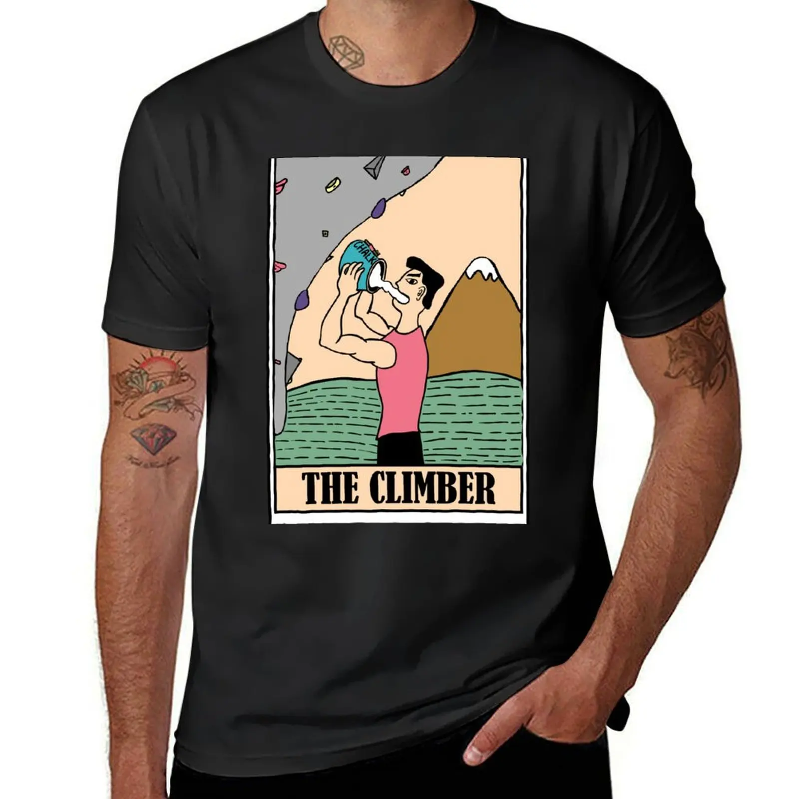 Colored version of You Need Chalk: Tarot Style The Climber Card T-Shirt anime plus size tops oversized mens clothing