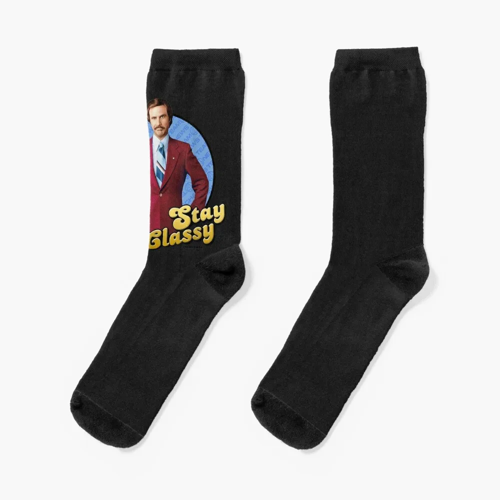 Anchorman Stay Classy Ron Socks moving stockings compression loose Argentina Socks For Man Women's