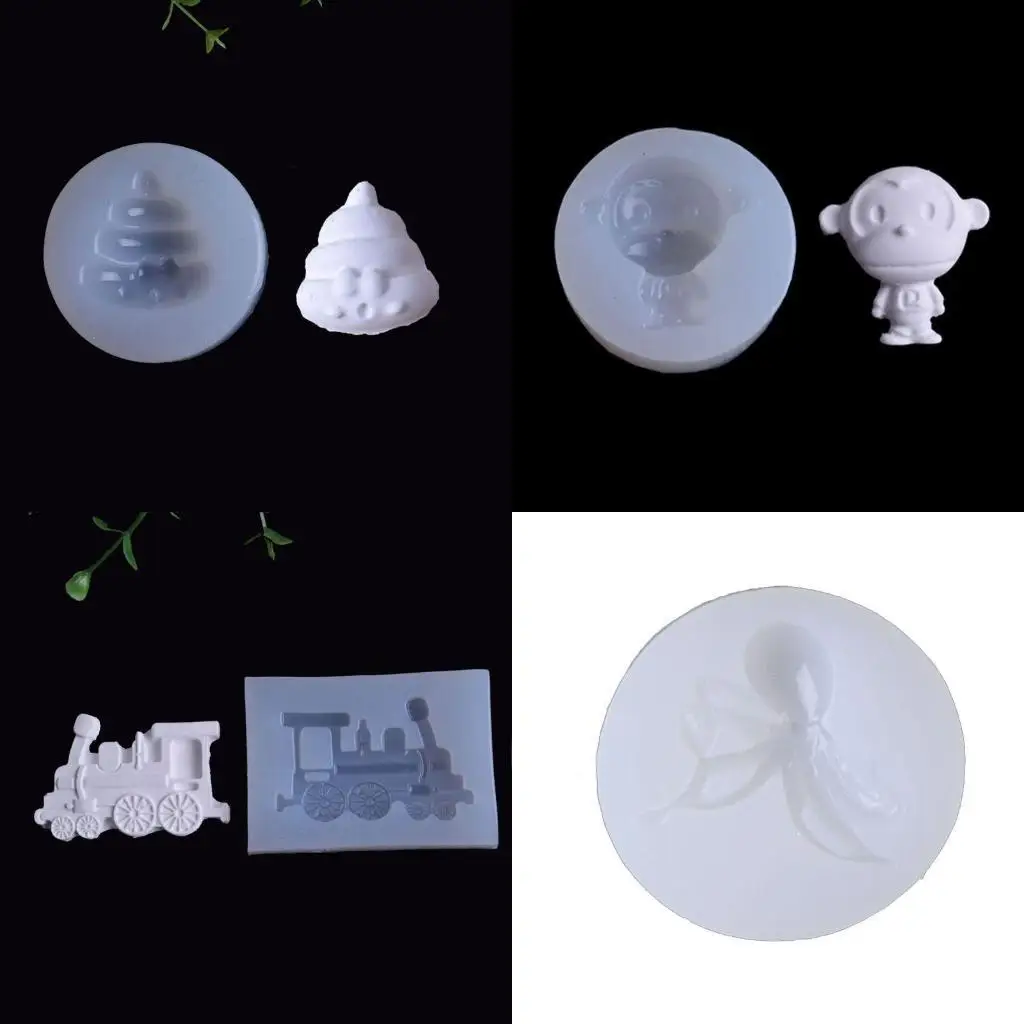 

652F Wolf for Key Resin Molds Epoxy Silicone Keychain Molds Ice Cream Letter Shaped Pendant Mold for DIY Crafts Decors Making