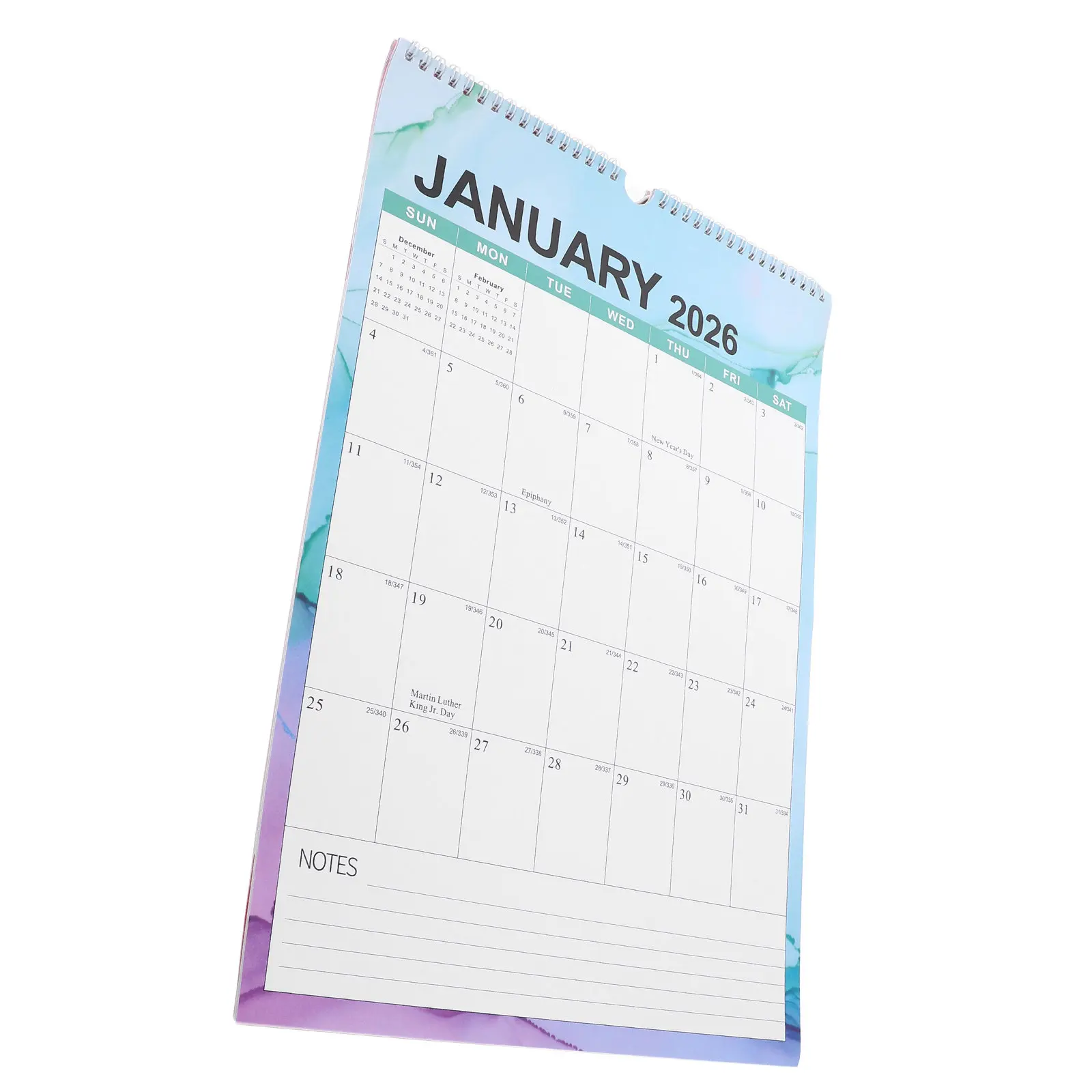 

Ежемесячный настенный календарь на 2026 год, на спирали, на 18 месяцев (с июля 2025 по декабрь 2026), с пустыми полями для заметок, для дома и офиса