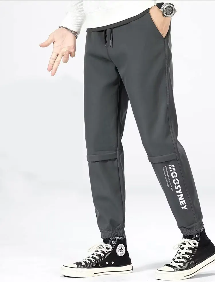 

Wide leg pants men's loose workwear cspring and autumn loose workwear casual pants men's new style distressed washed denim