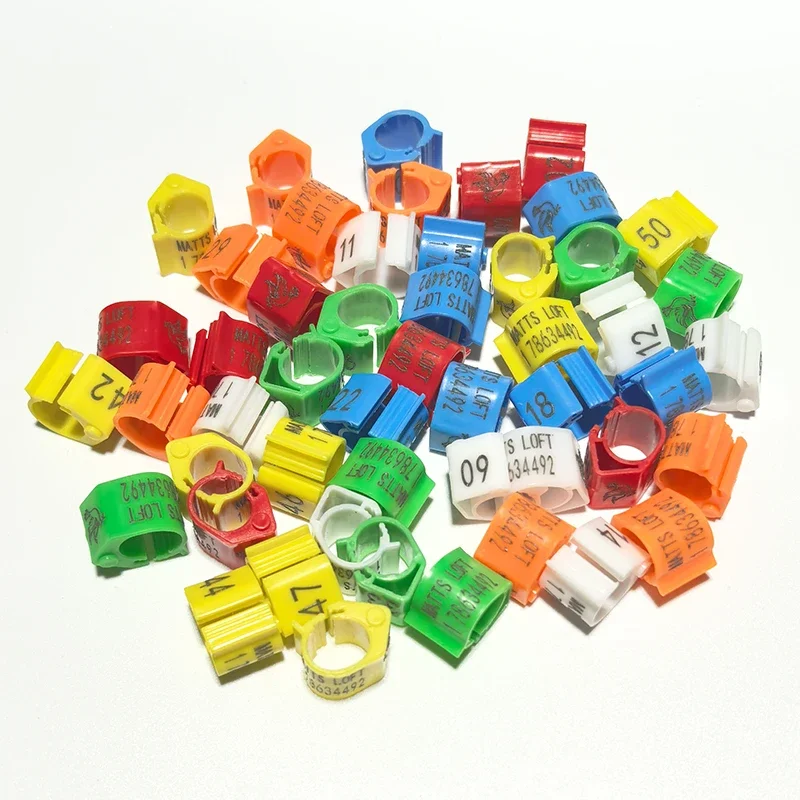 20 Pcs of Plastic Carrier Pigeon Foot Ring MOBILENAME no. Ring Opening Competition Adaptation