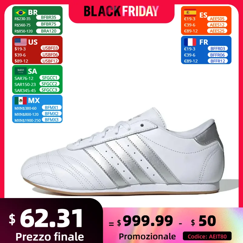 Adidas Original White Taekwondo Low Top Sneakers Comfortable Lightweight Women's Training Shoes