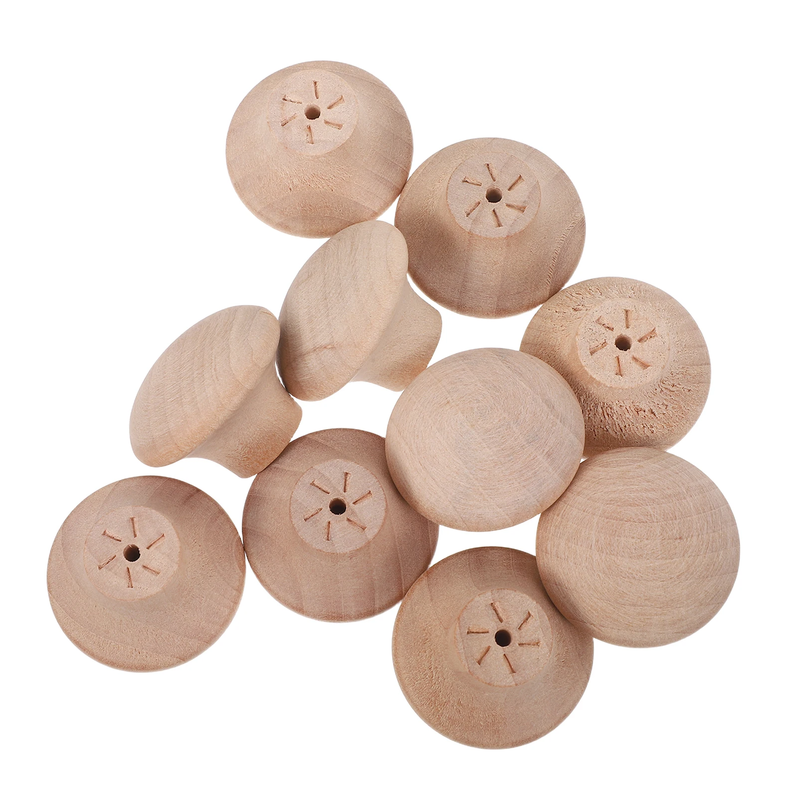 

10Pcs Solid Wood Drawer Knobs Round Furniture Handles Natural Wood Grain Cabinet Pulls for Dresser Wardrobe Kitchen Cupboards