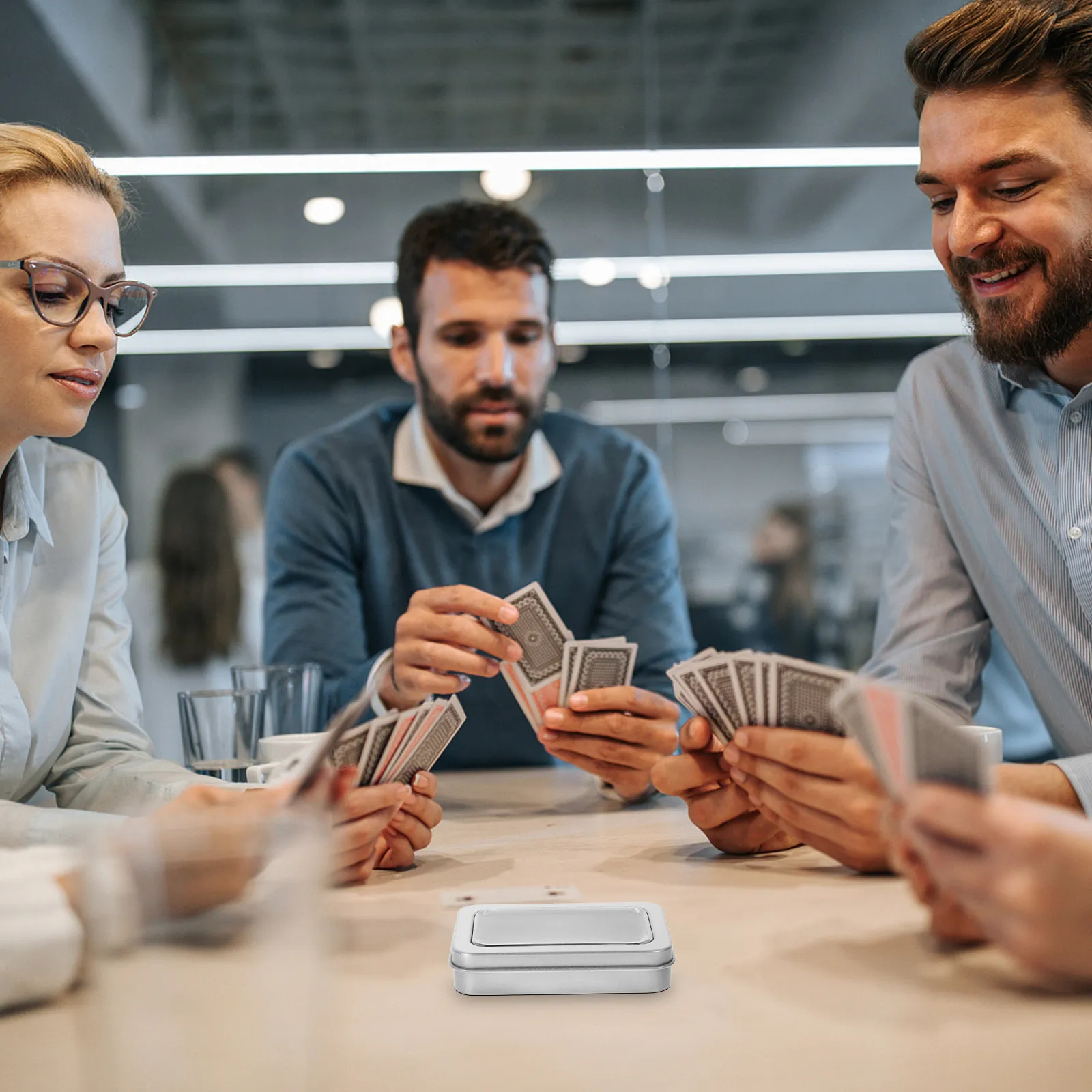 

5Pcs Sturdy Metal Card Box Rectangular Gaming Card Holder for Trading Cards Playing Cards Small Accessories Storage Solution