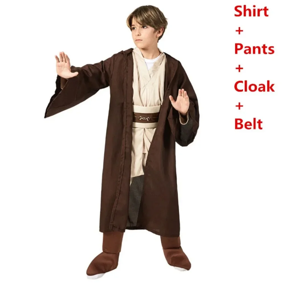 Movie Warrior Cosplay Costume Kids Shirt Pants Cloak Belt Uniform Full Set Boys Role Play Suit Halloween Carnival Party clothes