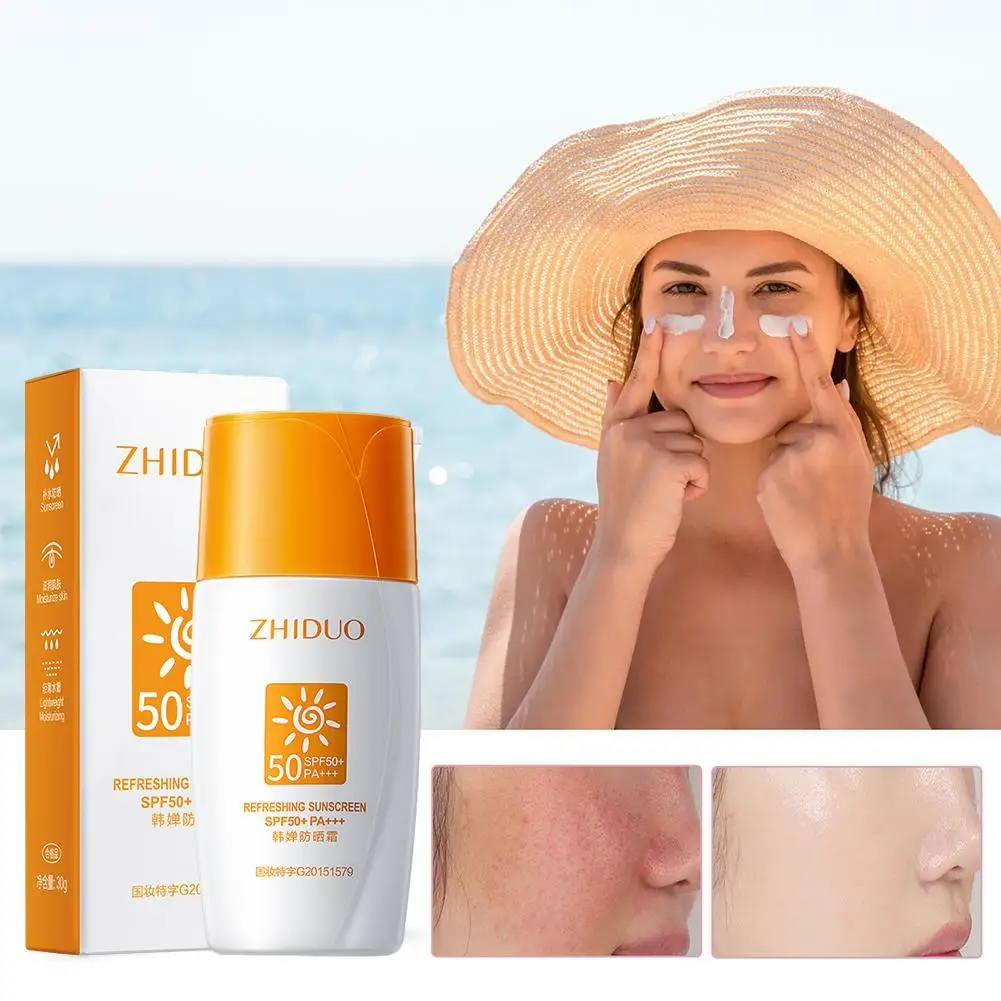 Oil Control Facial Sunscreen 50ml Sun Protection Sensitive Skin Anti-UV SPF50+ Waterproof Sun Care Sunblock Care