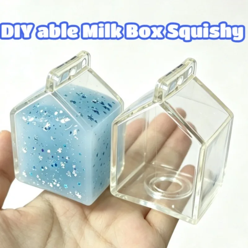 DIY Milk Box Empty Shell Kit Maltose Textured Soft Squeeze Pressure Ball Set Flexible Transparent Handmade Shell For Adults Only