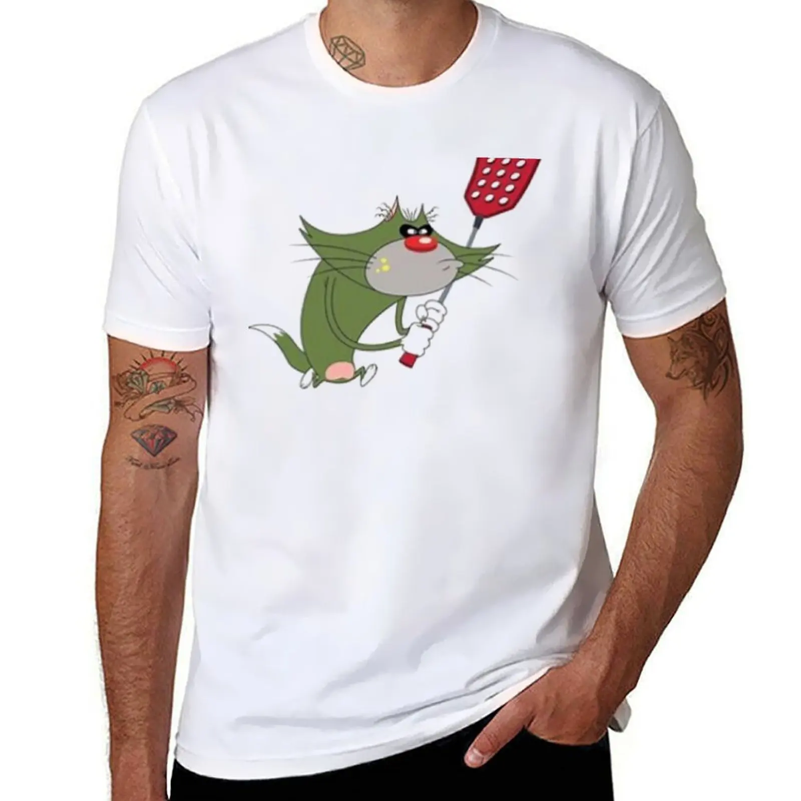 

for man and shirts t Oggy cotton t-shirt the man T-Shirt Cockroaches for plain cotton black shirts 100% t cotton package