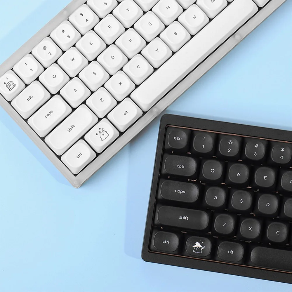 

Spooky Keycap BOW WOB Minimalist Black White MOA profile PBT Keycaps Cute Small Font Key Caps for MX Mechanical Keyboard
