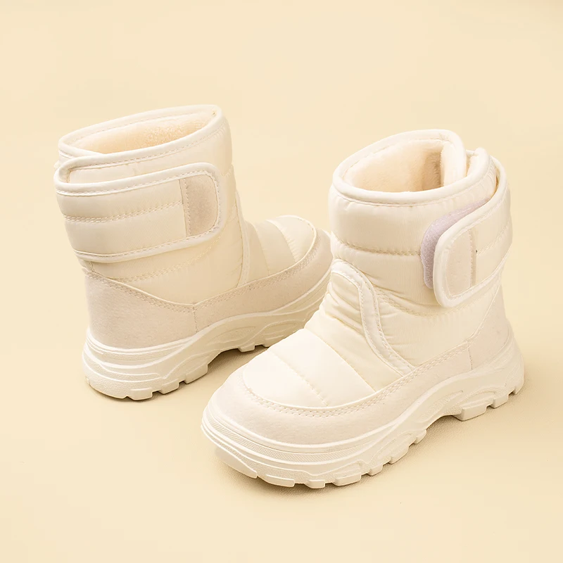 Unisex Toddlers Winter Outdoor Comfortable Warm High Top Anti-Slip Casual Snow Boots Waterproof Cloth Plush Shoes EW8272