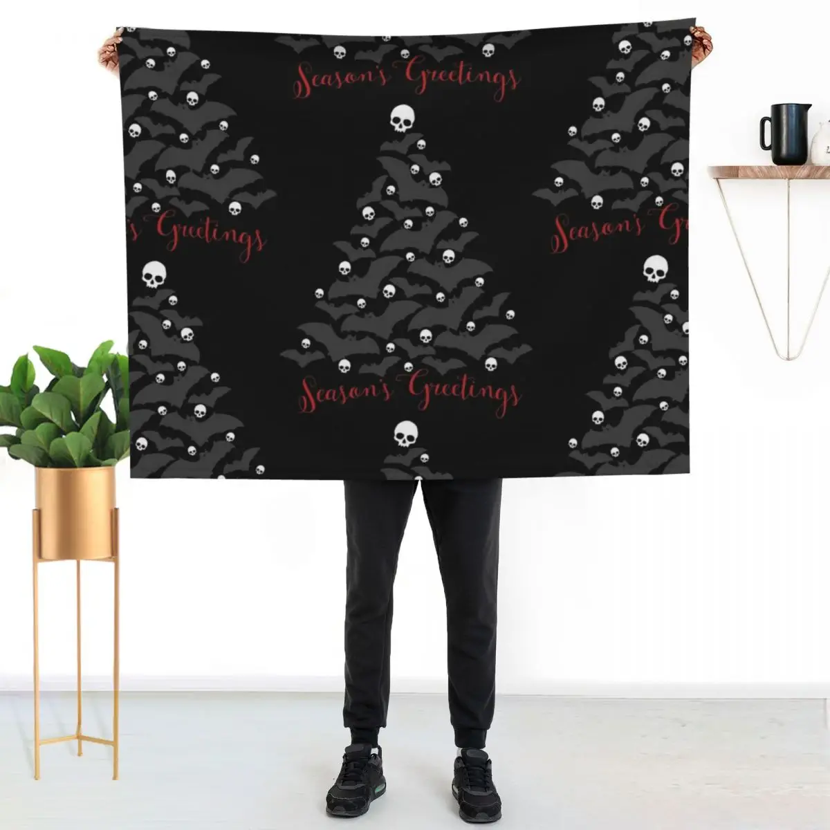 Gothic Bats Christmas Tree Throw Blanket Decorative Sofas heavy to sleep Designers Custom Soft Beautifuls Blankets