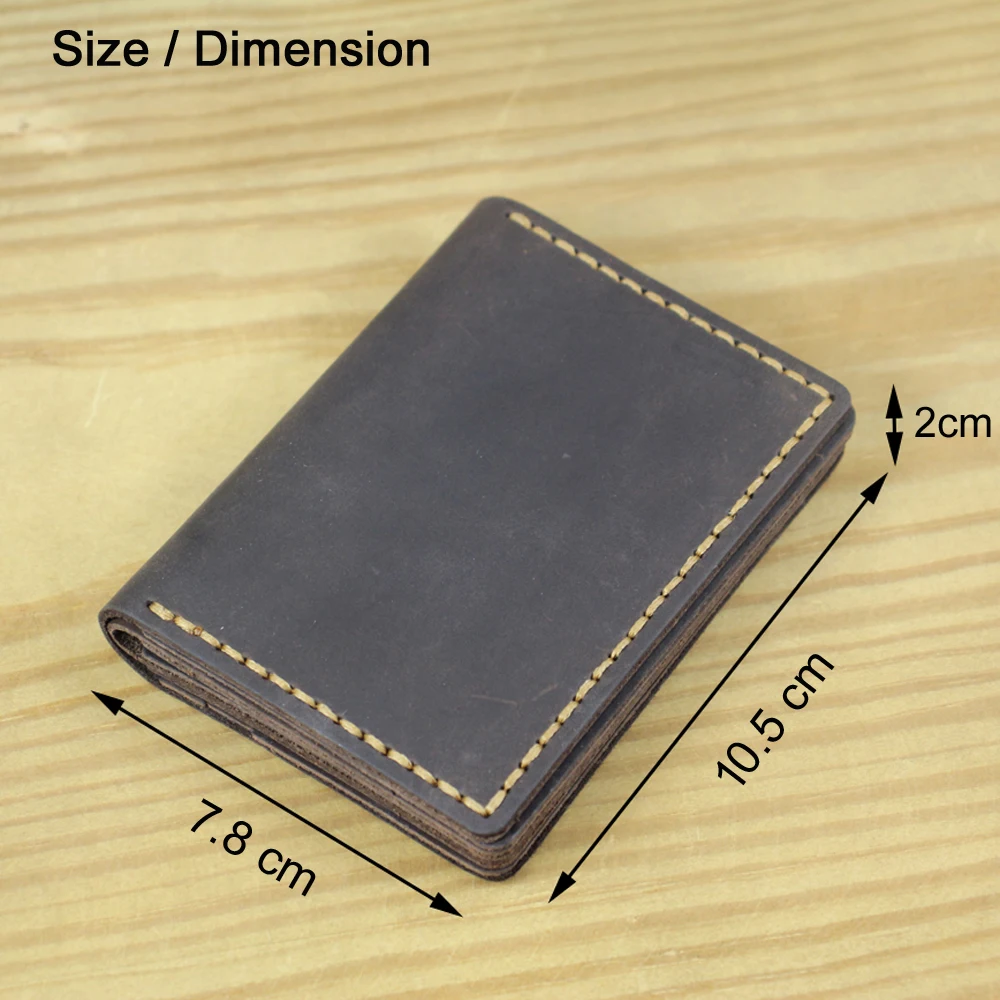 Luxury Handmade Vintage Crazy Horse Genuine Leather Card Holder Wallet Driving License Sleeve Name Card Holder Case ID Holders