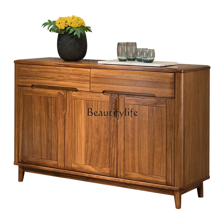 

FGНовый китайский обеденный боковой шкаф из черного дерева, винный шкаф для хранения из цельного дерева