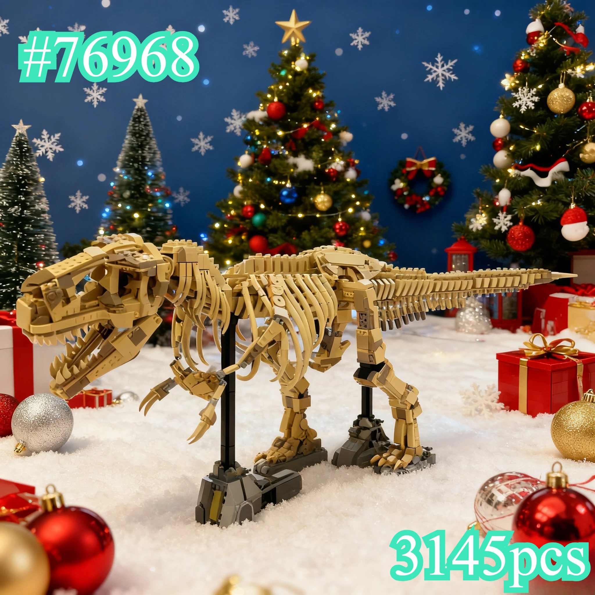 

Набор строительных блоков «Скелет динозавра» 76968, совместимый с деталями Lego, идеально подходит для рождественских подарков, 3145 деталей.