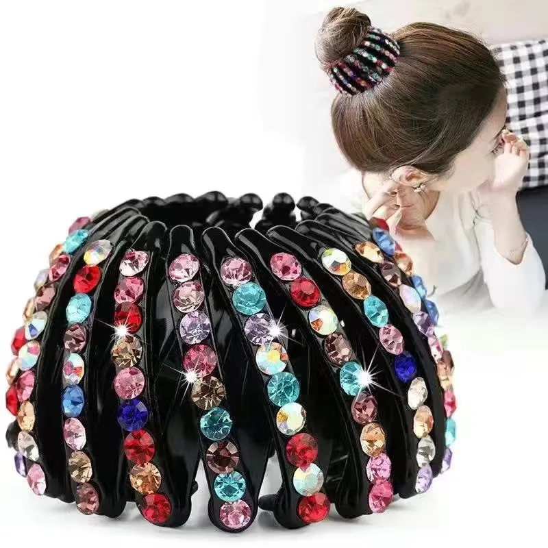 

Bun Hairstyle Ponytail Back Head Hairpin, Bird's Nest Hairpin, Diamond-Encrusted Hairpin Accessory, Fashionable Top Clip C097
